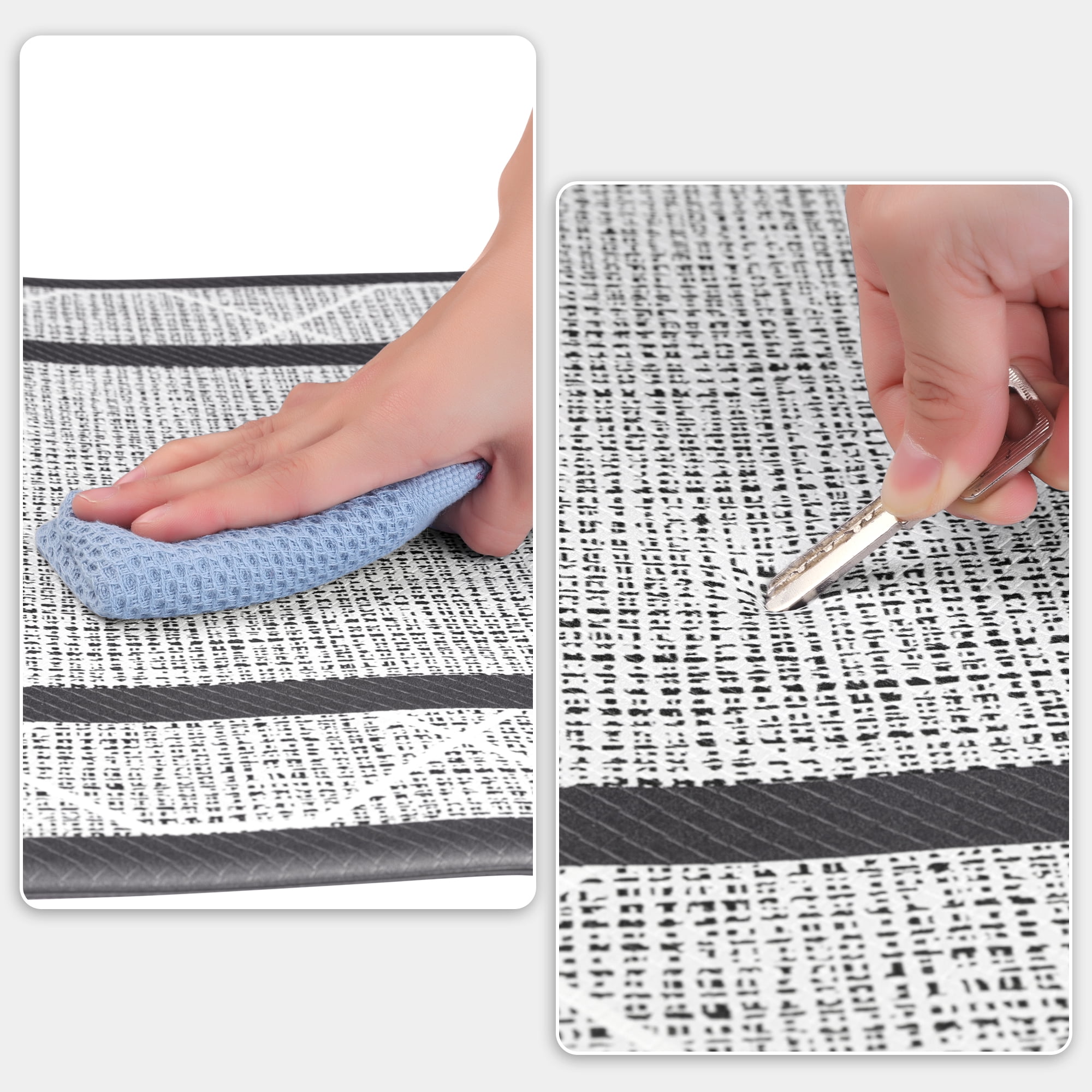 Unique Bargains Machine Washable Kitchen Rug Non-Slip Kitchen Runner Rugs Floor Mats Grey 18" x 48"