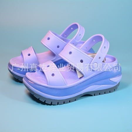 

2024 Explosions Cross Light Wheel Thick-soled Sandals Increased High Heels Wedge Heels Fashionable Trendy Sandals for Women