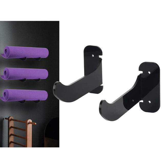 Montaje de almacenamiento Impermeable Acrílico Estante de almacenamiento Durable Estante de Montaje de Pared de pared Yoga Mat Rack de pared para band Negro SOLEDAD Estante de pared para yoga