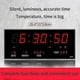 thumbnail image 3 of 2026 Luminous Digital Wall Clock Alarm Hourly Chiming Temperature Date Calendar Table Clock Electronic Led Clock Decoration With Plug, 3 of 3