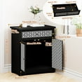 thumbnail image 2 of TOYTEXX Buffet Sideboard Cabinet with Drawer & Patterned Doors for Kitchen or Living Room –Black, 2 of 5