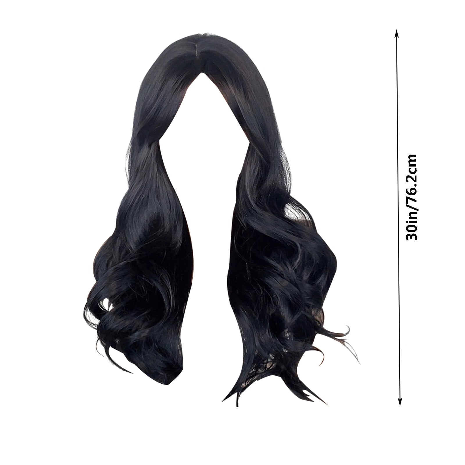 UTOURS Human Hair Wigs For Women 30 Inch Black Side Bangs Long Wavelength Curls Women's Wigs For Everyday Use