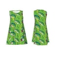 thumbnail image 7 of Fotbe large mouth green color bass fish Pattern Women’s Summer Tank Midi Dress – Sleeveless A-Line Dress, Floral T-Shirt Dress, Casual Flowing Beach Sundress, 7 of 7