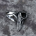 thumbnail image 5 of ZMY Home Stainless Steel Raven Skull Ring Nordic Mythology Inspired Odin's Symbol Men's Fashion Jewelry (12), 5 of 6