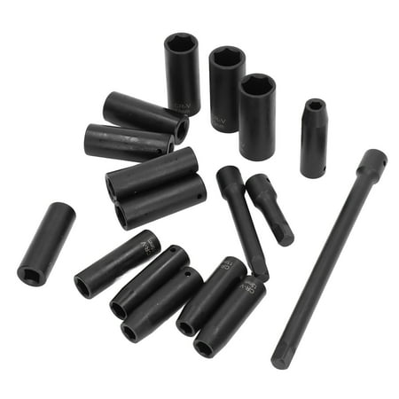 

LYUMO Deep Socket Kit 18 Pcs Drive Socket Set 10‑24mm Cr V Hex Deep Drive Impact Socket Kit for Automobile Repair Drive Socket Set