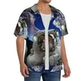 thumbnail image 4 of Disketp Men's Hawaiian Astronaut in Outer Space Print Shirts Button Down Holiday Beach Shirts-X-Large, 4 of 7