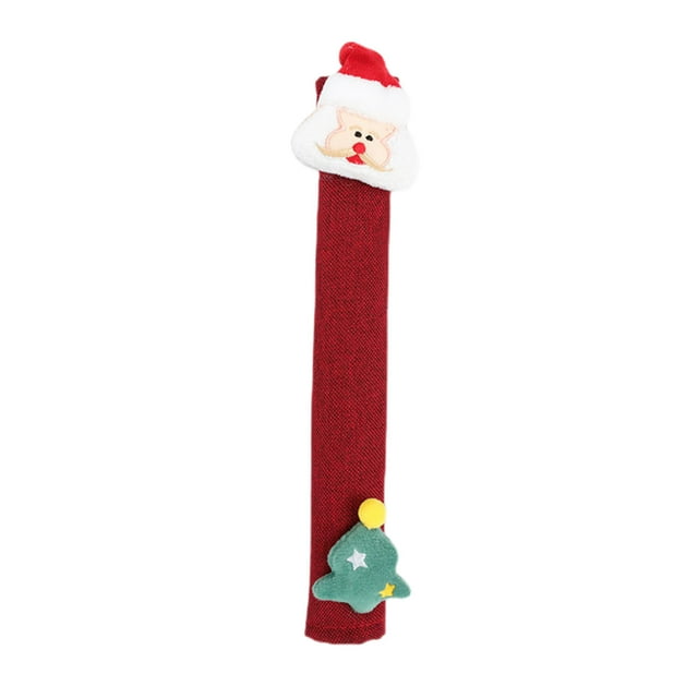 Christmas Kitchen Decor Holiday Kitchen Handle Cover, Holiday Microwave Oven Handle Heat-Resistant Protector, Anti Slip Fabric Cover for Refrigerator Decoration, Christmas Safety