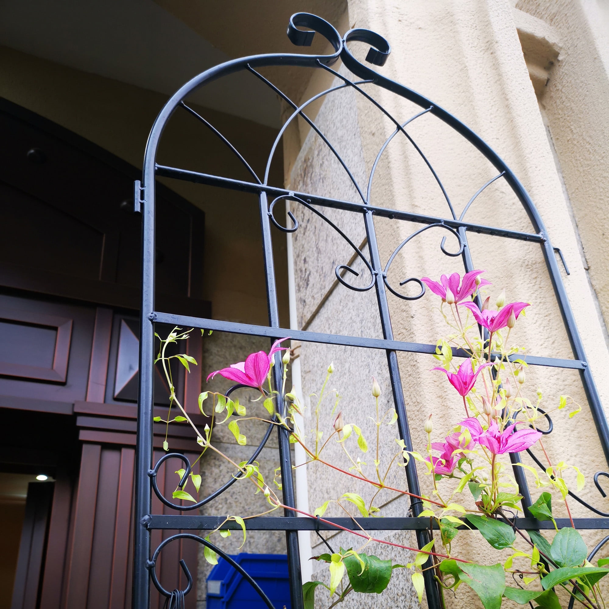 2 Pack Metal Garden Trellis, 86.7" x 19.7" Rustproof Trellis for Climbing Plants Outdoor Flower Support, Black