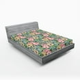 thumbnail image 2 of Ambesonne Garden Fitted Sheet, Leaves Greenery Watercolor, King Size, Tan and Multicolor, 2 of 5