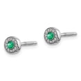 thumbnail image 2 of Primal Gold 14 Karat White Gold Diamond and Emerald Post Earrings, 2 of 4
