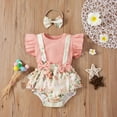 thumbnail image 3 of Vedolay Two Piece Sets For Girls Toddler Girls Outfits Short Sleeve T-Shirt and Shorts 2 Pcs Summer Clothes Set,Pink 6-9 Months, 3 of 4