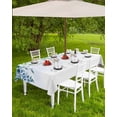 thumbnail image 4 of nqOlkjepod Watercolor Leaves Outdoor Tablecloth with Umbrella Hole & Zipper, Spring Botanical Eucalyptus Leaves Rectangle Table Cover 60x84 Inch, Dining Waterproof Table Cloth Protector for Patio, 4 of 7