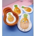 thumbnail image 2 of Set de 4 recipientes de alimentos de diferente tamaño, forma aguacate, diseño piña, 2 of 6
