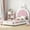 White, variant on EUROCO Upholstered Twin Platform Bed, Cartoon Bunny Bed for Toddler Kids Teens, No Box Spring Needed, White