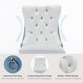 thumbnail image 5 of ODUSE-DAILY Dining Chairs Set of 4, Kitchen & Dining Room Chairs, Nailheads Tufted Chair, Sillas De Comedor, White PU & Blue Velvet Upholstered, Wood Legs (Two-Tone, 4 Pcs), 5 of 12