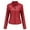 Red, variant on Plus Size Jacket Leather Motorcycle Outerwear Stand Collar Casual Coat For Everyday Wear
