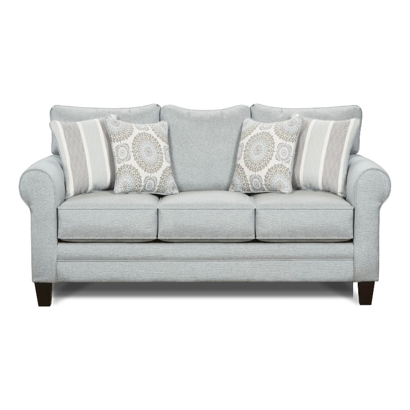 Southern Home Furnishings Grande Mist Transitional Polypropylene Sofa in Gray