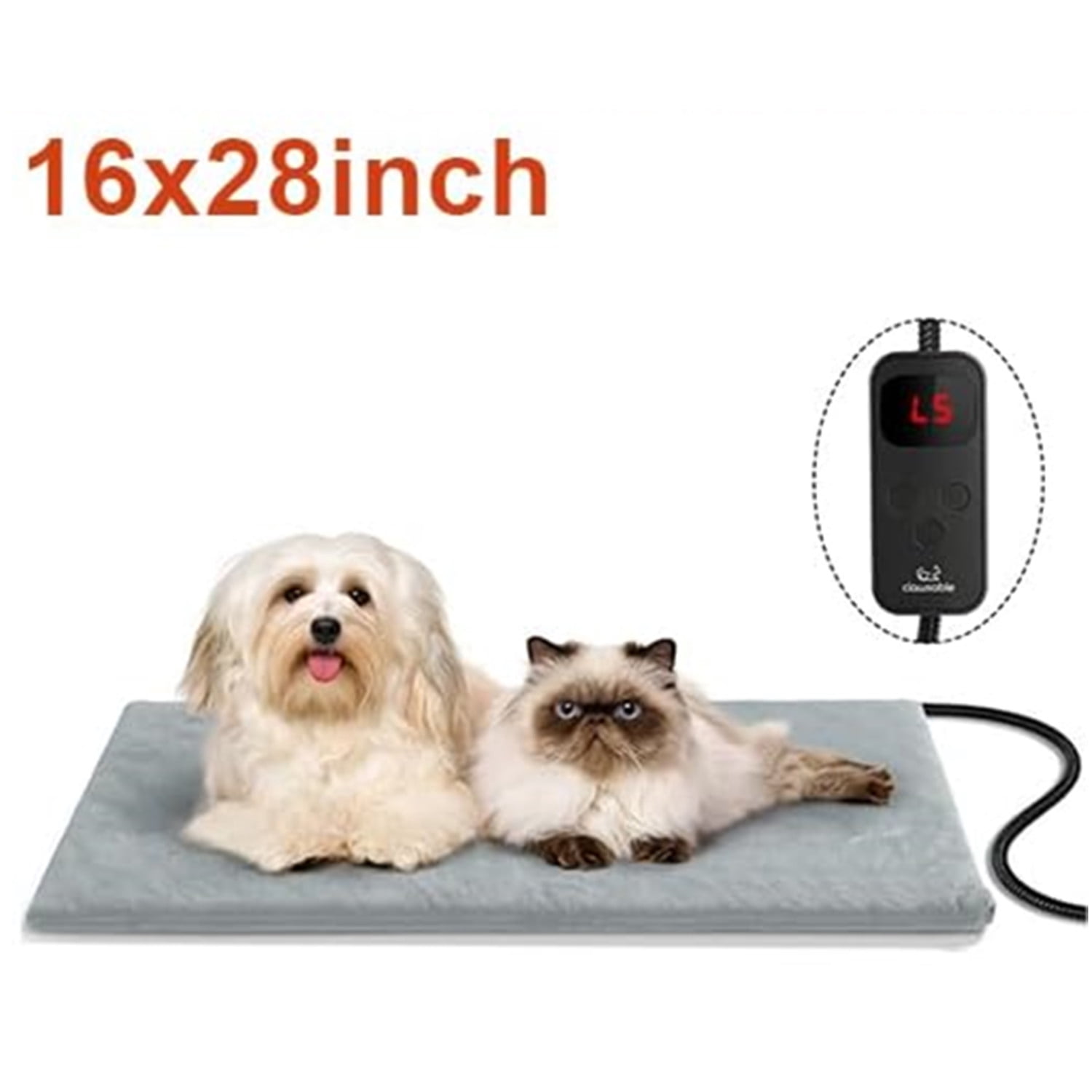 XZKING Pet Heating Pad for Cat & Dog, Outdoor Indoor Warming Heated Mat Pad, Adjustable Waterproof Heated Dog Cat Bed with 6 Temperature & 5 Timers Set Auto Off, Pet Heater Warmer Blanket