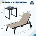 thumbnail image 2 of Garvee Lot de 2 Chaises Longues d'Extérieur, avec 1 Table d'Appoint, Dossier à 5 Niveaux, Brun, 2 of 7