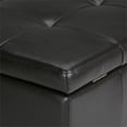 thumbnail image 3 of Simpli Home Dover 36 in.W Square Coffee Table Storage Ottoman in Tanners Brown Faux Leather, 3 of 11