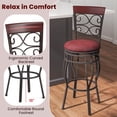 thumbnail image 6 of Costway Set of 2 Vintage Bar Stools Swivel Padded Seat 30'' Bistro Dining Kitchen Pub Chair High Back, 6 of 8