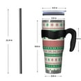 thumbnail image 4 of 40oz Tumbler,Green Christmas Tree and Snowflake Pattern Insulated Tumblers with Removable Handle,Stainless Steel Double Vacuum Coffee Tumbler Cup with Straw for Home,Office,Travel,Party, 4 of 5