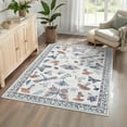 thumbnail image 2 of Washable 8x10 Rugs for Living Room Mushroom Area Rugs Insect Print Beige Non Slip Large Bedroom Carpet, 2 of 8