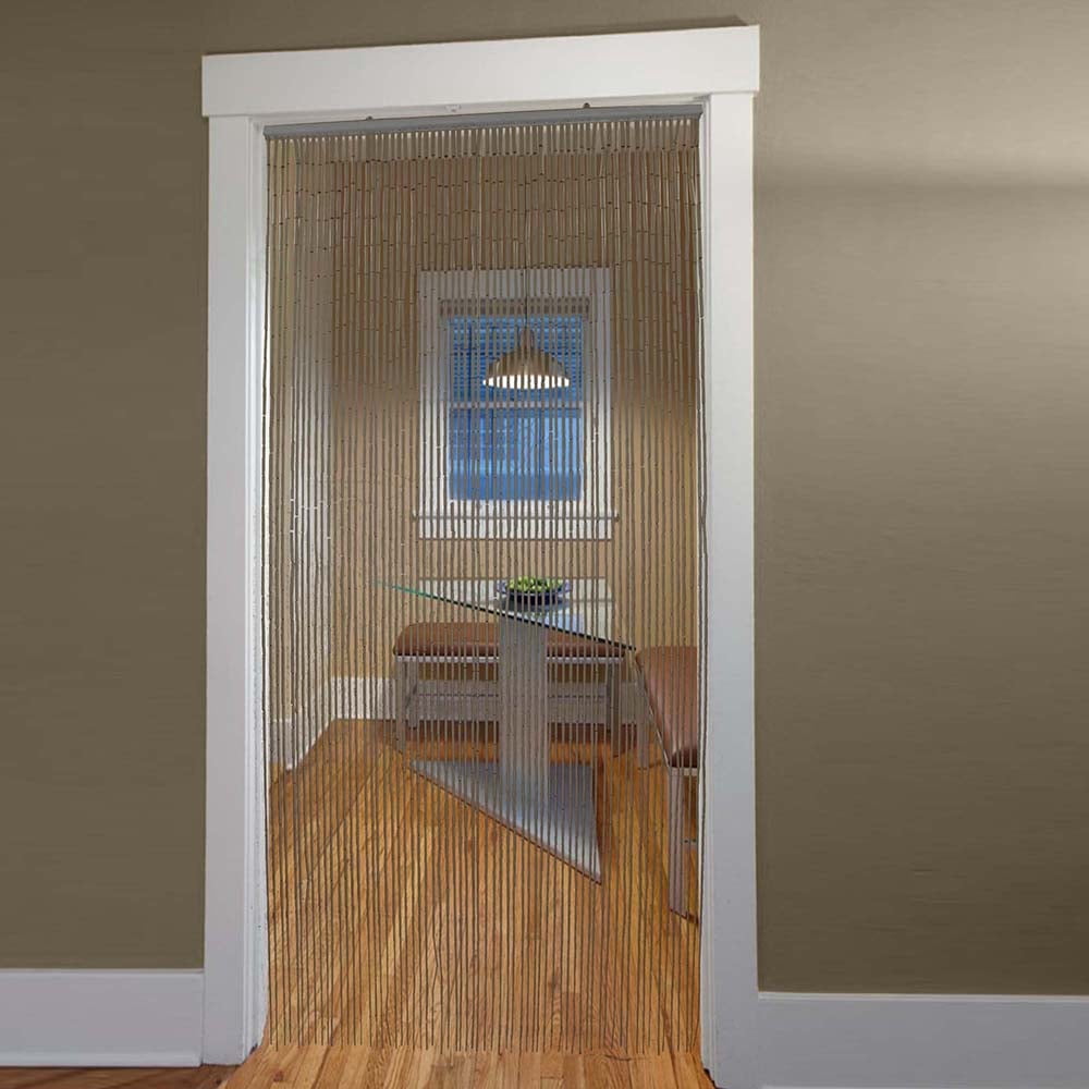 Bamboo Beaded Door Curtain 65 Strings 79" W x 36" W Taupe