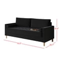 thumbnail image 5 of HMD Astoria Linen Square Arm 3-Seater Sofa With 2 Throw Pillow, Black, 5 of 5