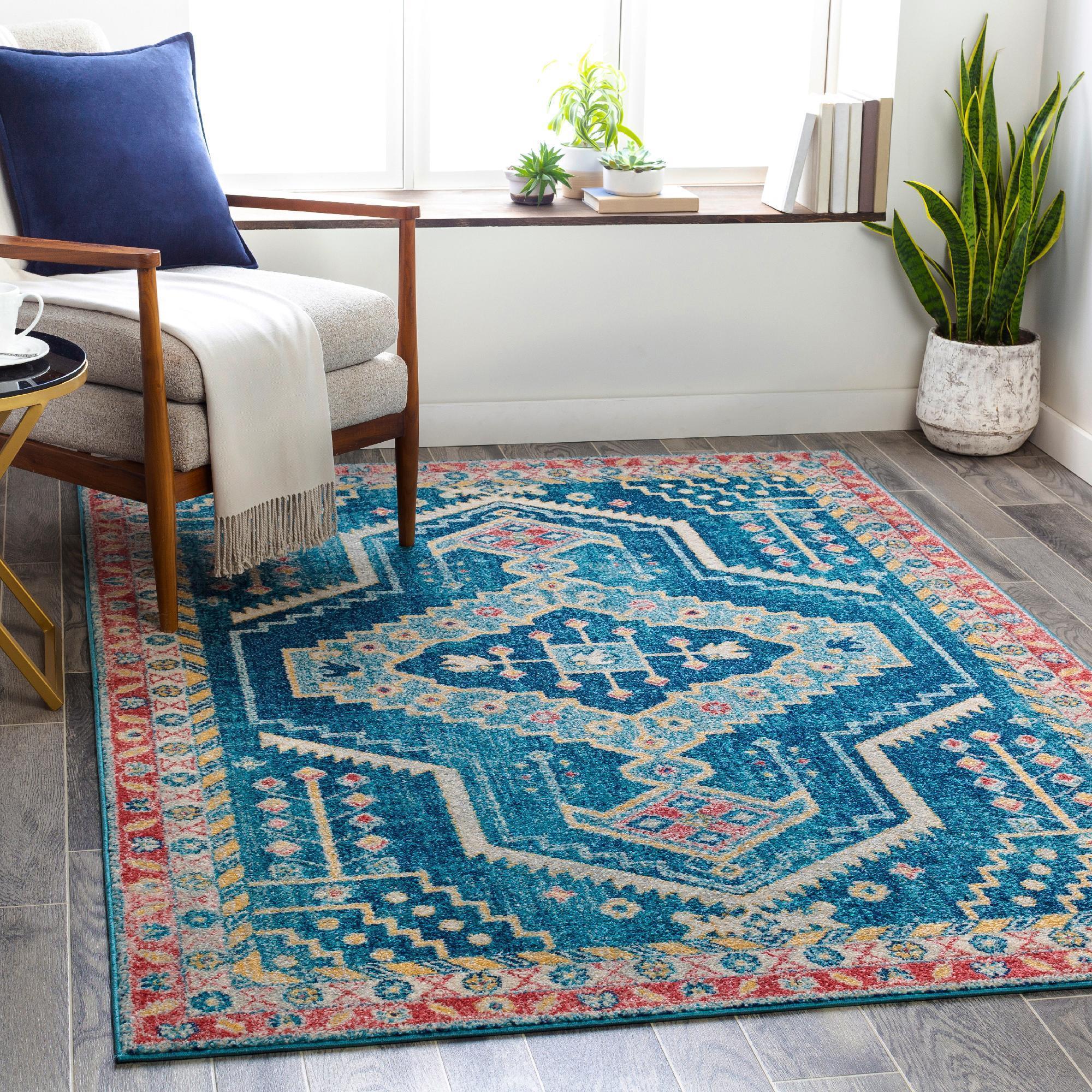 Mark&Day Area Rugs, 5x8 Taunton Traditional Sky Blue Area Rug (5'3" x 7