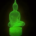 thumbnail image 6 of YSTIAN 3D Buddhist Night Light Lamp Illusion Night Light 16 Color Changing Table Desk Decoration Lamps Gift Acrylic Flat ABS Base USB Cable Toy, 6 of 7