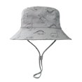 thumbnail image 1 of Sombrero de pescador para niños de primavera y verano, con estampado de dinosaurio de dibujos animados, sombrero de sol para bebés, sombrero de lavabo con protección solar para niños de ala grande, 1 of 6