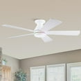 thumbnail image 4 of PHORUS 52" Low-Profile Flush Mount Ceiling Fan with Light, Modern White RGB Design, App & Remote Control, 8-Blade Airflow, Dimmable LED, Reversible Motor, Indoor & Covered Outdoor Use, 4 of 6