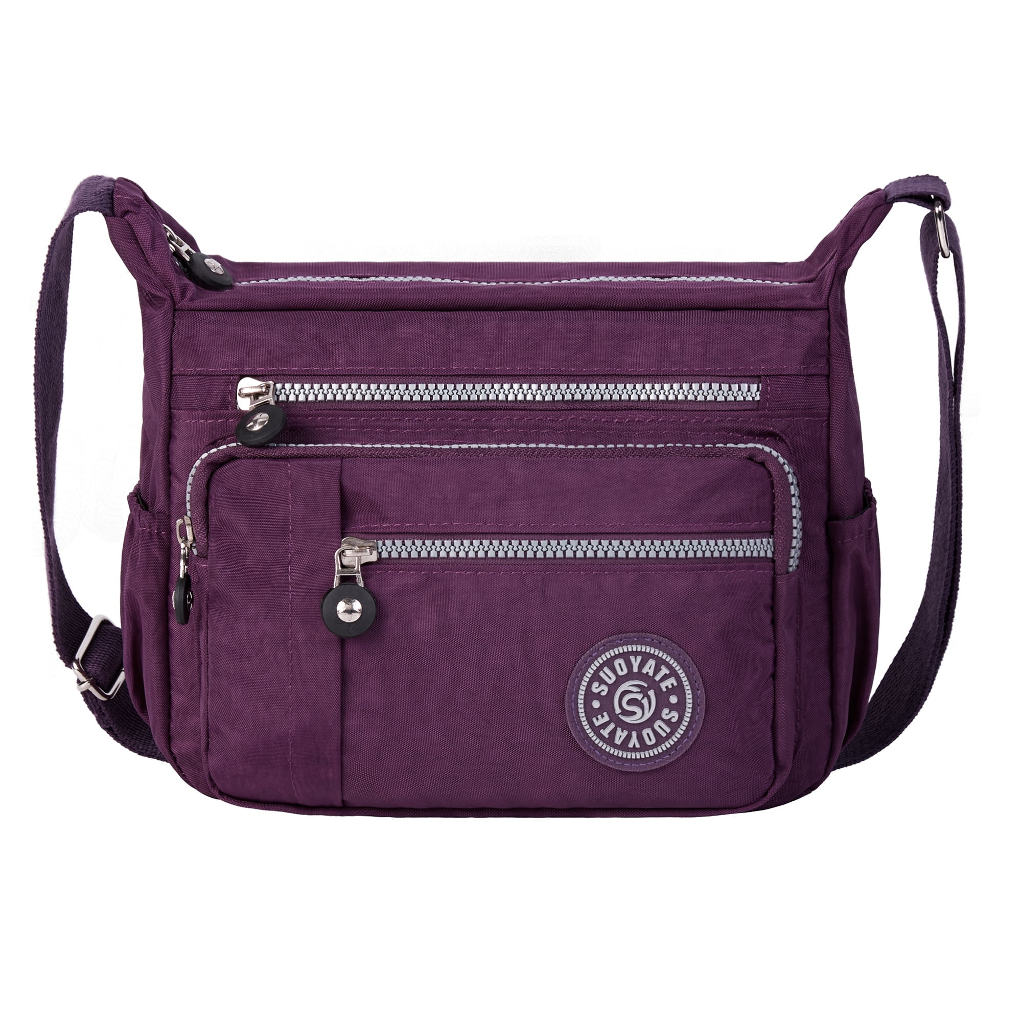 Vbiger Women's Purple Nylon Crossbody Bag with Multiple Pockets photo 1