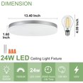 thumbnail image 5 of Depuley 20" Modern Dimmable LED Flush Mount Ceiling Lights with Remote Round Ceiling Light Indoor for Office Living Room Dining Kitchen Bedroom, Bulb Included, 5 of 8