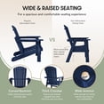 thumbnail image 5 of WestinTrends Dylan Outdoor Dining Chair – All-Weather Poly Lumber Adirondack Patio Chair, High Back, 330 lb Capacity, Navy Blue, 5 of 14