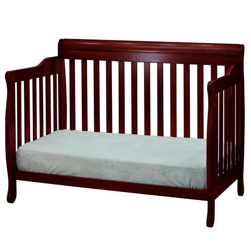 AFG Baby Furniture Alice 4-in-1 Convertible Crib with Guardrail Cherry