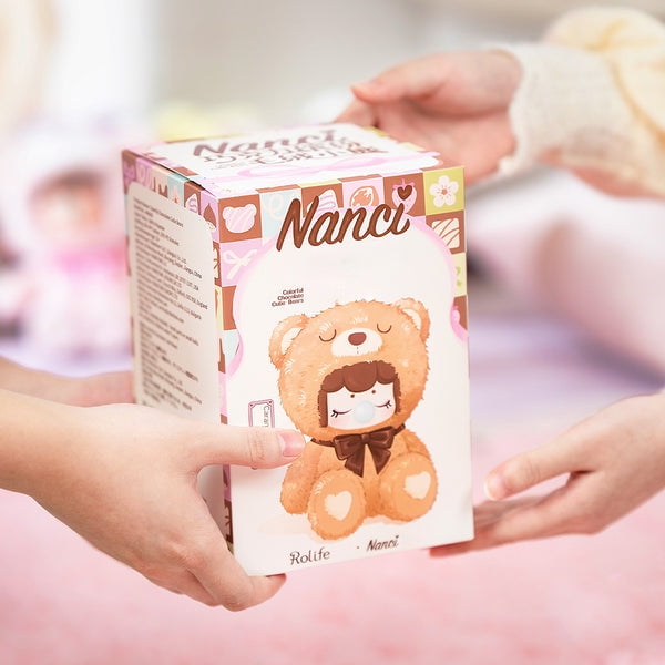 ROBOTIME Plush Blind Box Toys-Nanci Colorful Chocolate Plush Bears Collectible Dolls,Anime Figure Surprise Toys Mystery Box,Xmas Gifts for Boys Grils(1 PC)