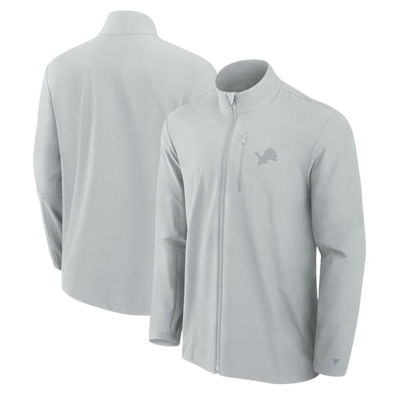 Men's Fanatics Gray Detroit Lions Front Office Micro Tonal Lightweight Full-Zip Jacket