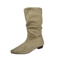 thumbnail image 2 of Mfakffe Boots for Women Low Block Heel Fashion Comfy Casual Pointed Toe Warm Mid Calf Boots Non Slip Versatile Fit Outdoor Dress Shoes for Winter, 2 of 4