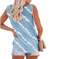 thumbnail image 4 of Pompotops Mode Femmes Casual Impression Pull Sans Manches T-Shirt Tops Culotte Blouse, 4 of 4