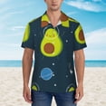 thumbnail image 5 of Uemuo Avocado in Space Printed Regular Fit Short Sleeve Casual Hawaiian Shirt for Men,Aloha shirt,Tropical shirt,Floral print shirt,Vacation Beach shirt-XX-Large, 5 of 9