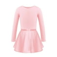 thumbnail image 2 of Sxiwei 2Pcs Girls Ballet Dance Outfits Long Sleeve Gymnastics Leotard with Chiffon Tied Skirt Set Pearl Pink XS, 2 of 6
