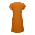 thumbnail image 6 of Afdoent Womens Dresses Summer Ladies Beach Dress Loose Fit Deep V Neck Mini Dress With Ruffled Sleeves For Relaxed Style Fashion Trendy 2025, 6 of 6