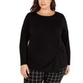 thumbnail image 4 of INC International Concepts Women’s Long-Sleeve Asymmetrical-Twist Top (Black, 3X), 4 of 5