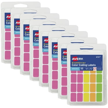 Avery Color-Coding Removable Labels, 1/2" x 3/4",  8 Packs (21928)