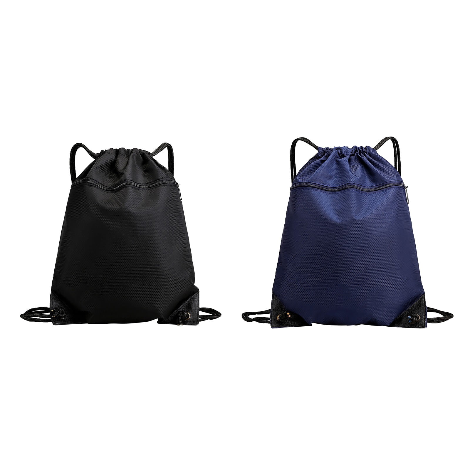 DALIX Canvas Drawstring Backpack 2-Pack - Natural Beige 100% Cotton Gym Bag, Lightweight & Durable