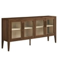 thumbnail image 5 of Nell 72" Glass Door Sideboard Storage Display Cabinet in Walnut, 5 of 9