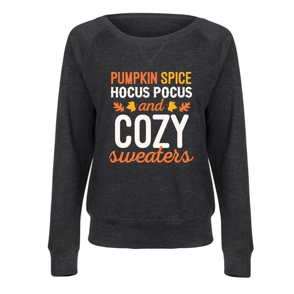Instant Message - Pumpkin Spice Hocus Sweaters-Ladies Lightweight French Terry Long Sleeve Shirt