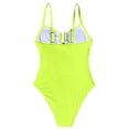 thumbnail image 4 of QURATI Swimwear Women'S V Neck Swimsuit Adjustable Spaghetti Straps Bathing Suit Swimwear Yellow XL, 4 of 7